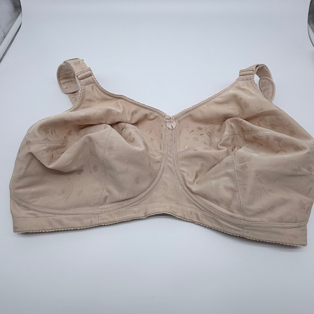 Elila 1305 Jacquard Soft Cup Wireless Bra Beige‎ Nude Floral 42L